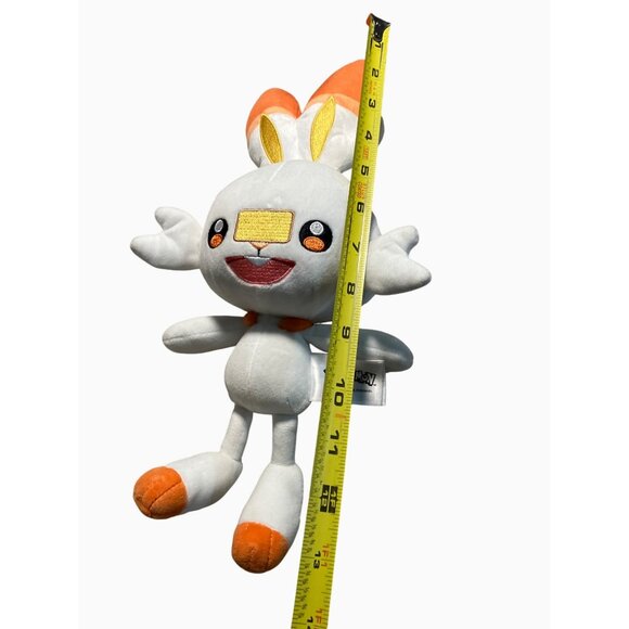 Pokémon Scorbunny Plush Toy 12" Tall 2021 Orange & White - Picture 5 of 11